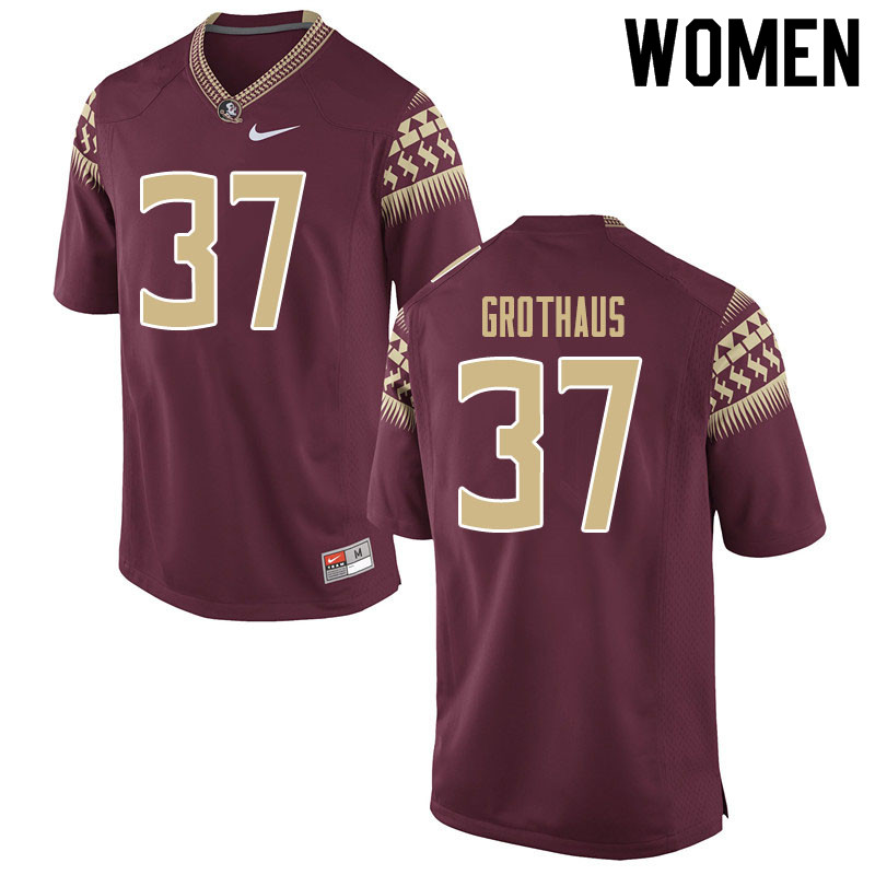 Women #37 Parker Grothaus Florida State Seminoles College Football Jerseys Sale-Garnet - Click Image to Close
